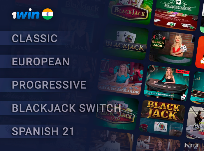 Different Types of Blackjack Games at 1win