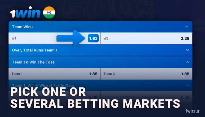 1Win markets and coefficients