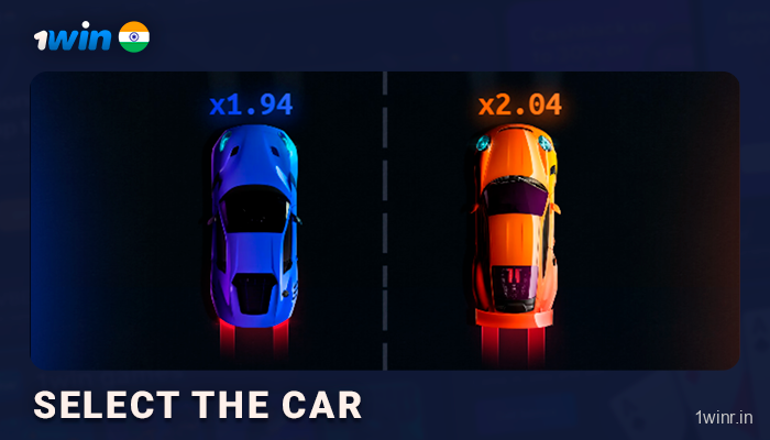 Select orange or blue car - Speed-n-Cash Casino Game at 1Win