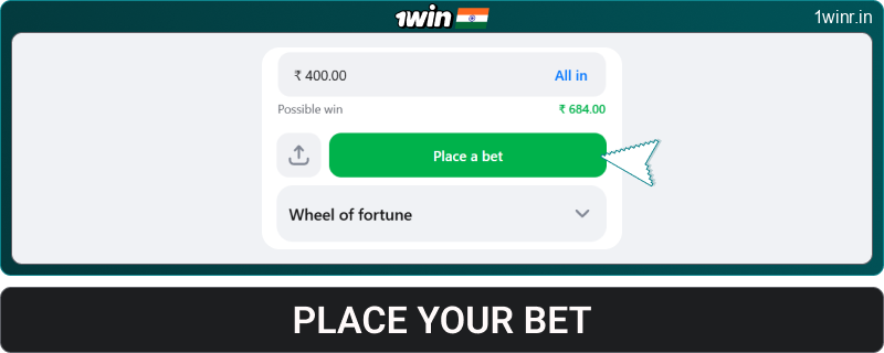 Confirm your bet at 1win IN