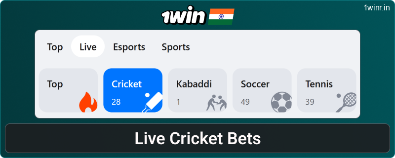 Live cricket betting for Indian bettors at 1win