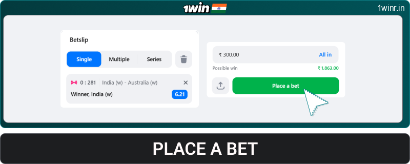 Place a bet at 1win India