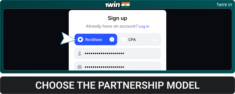 Select a 1win India partnership model
