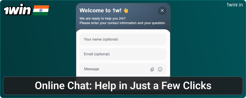 Contact 1win IN via live chat