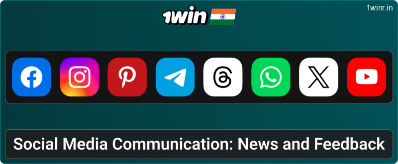 Contact 1win India via social media